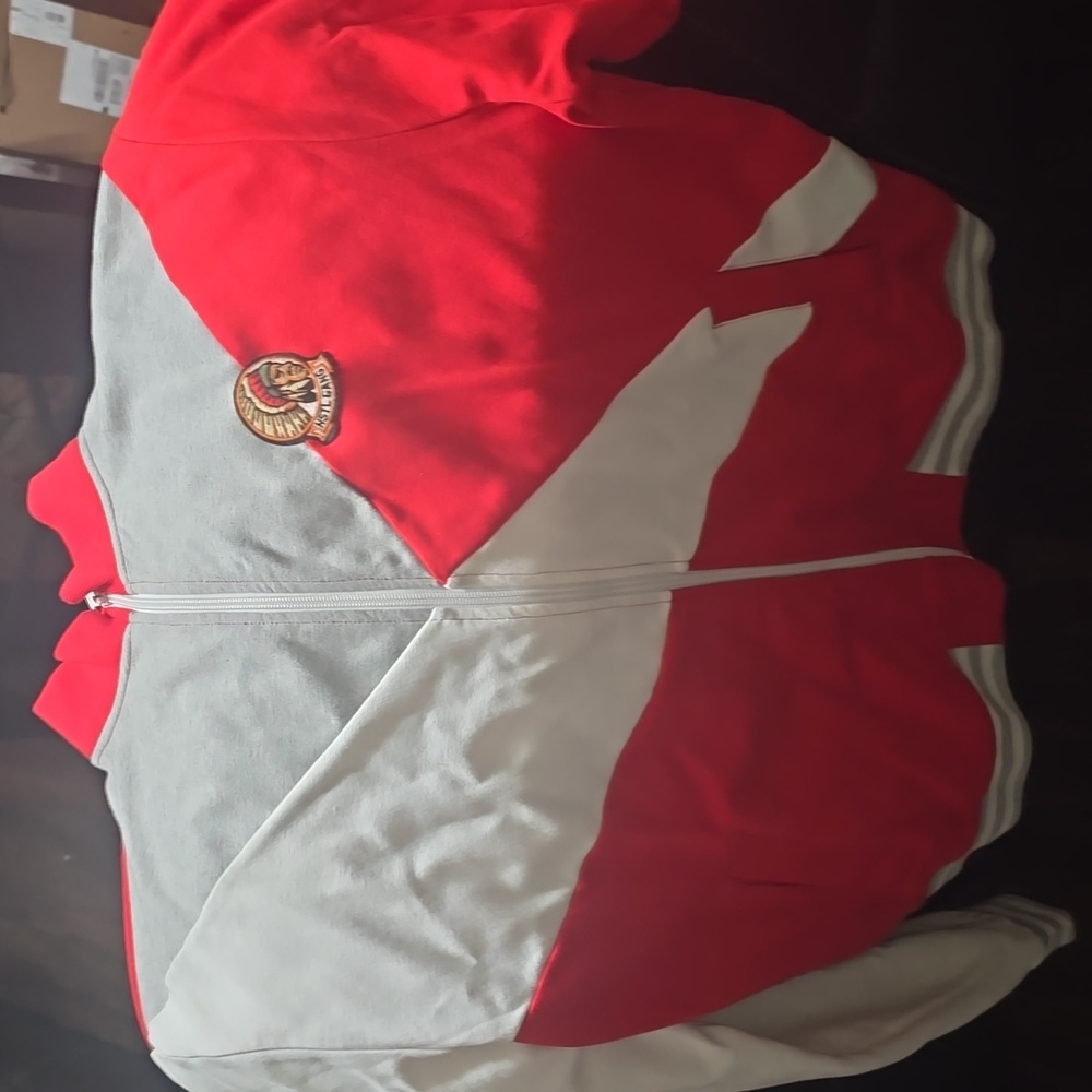 Hustle Hang XL jogging suit red gray and white